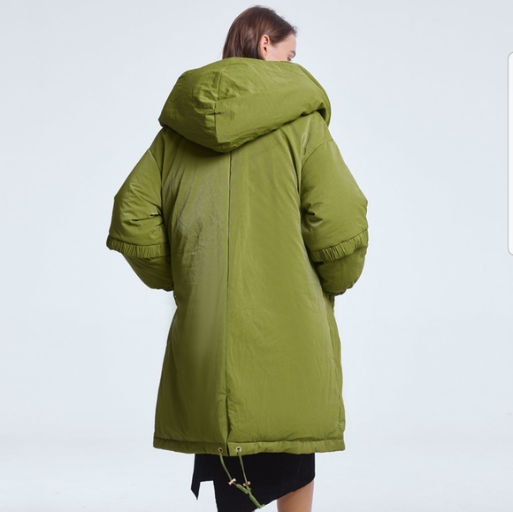 NWT Oversized Statement Hooded Puffer Jacket (Olive Green) - Lattelier - Picture 3 of 13
